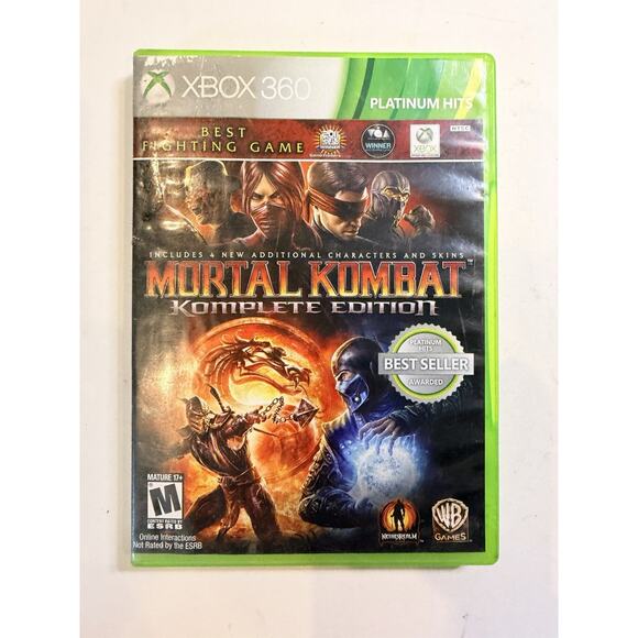 Xbox 360 Mortal Combat Komplete Edition Platinum Hits With Manual Tested - Picture 1 of 4